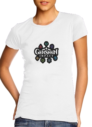 Genshin impact elements para Camiseta Mujer