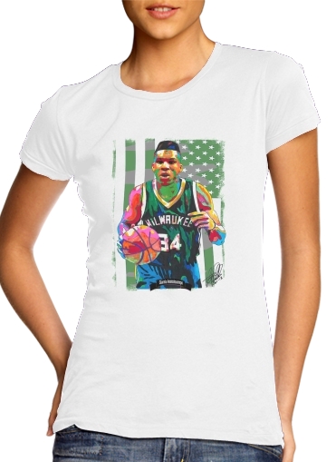  Giannis Antetokounmpo grec Freak Bucks basket-ball para Camiseta Mujer