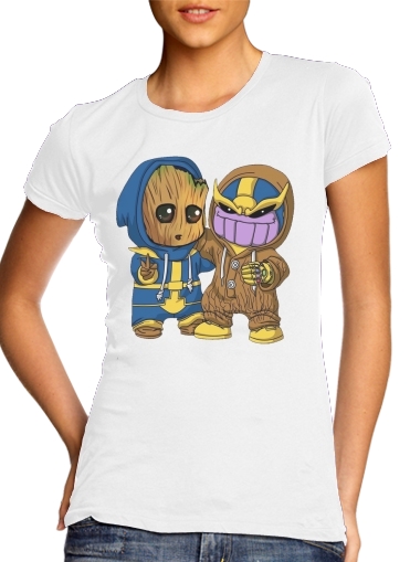  Groot x Thanos para Camiseta Mujer