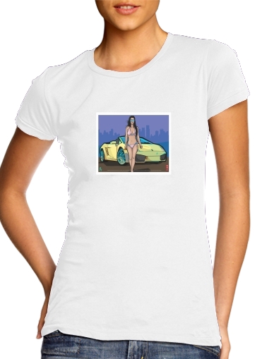  GTA collection: Bikini Girl Florida Beach para Camiseta Mujer