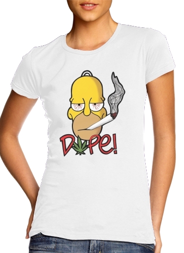  Homer Dope Weed Smoking Cannabis para Camiseta Mujer