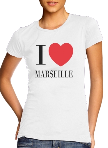 purpura- I love Marseille para Camiseta Mujer