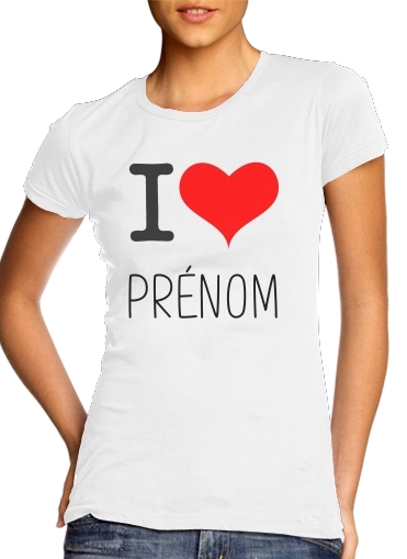  I love NAME custom para Camiseta Mujer