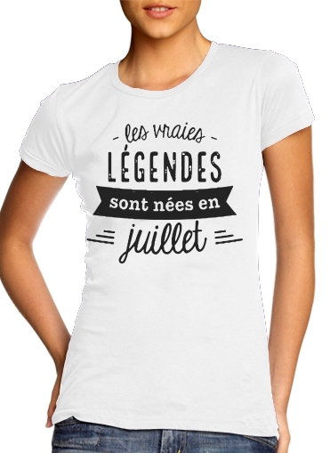  Les vraies legendes sont nees en juillet para Camiseta Mujer