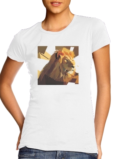  Lion Geometric Brown para Camiseta Mujer