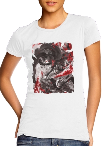  Livai Ackerman Black And White para Camiseta Mujer