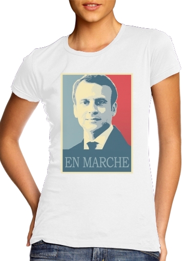  Macron Propaganda En marche la France para Camiseta Mujer