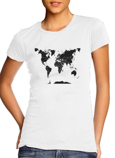  Mapa del mundo para Camiseta Mujer