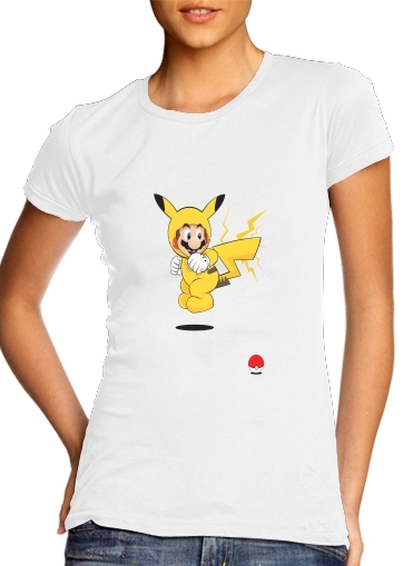  Mario mashup Pikachu Impact-hoo! para Camiseta Mujer