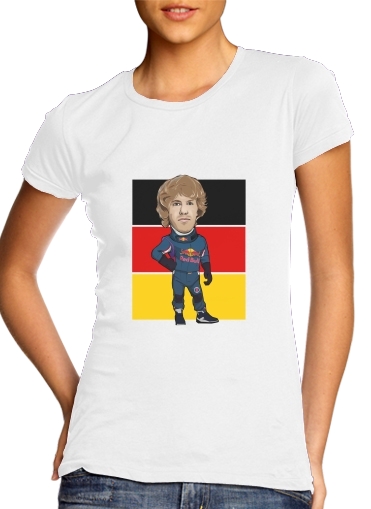  MiniRacers: Sebastian Vettel - Red Bull Racing Team para Camiseta Mujer