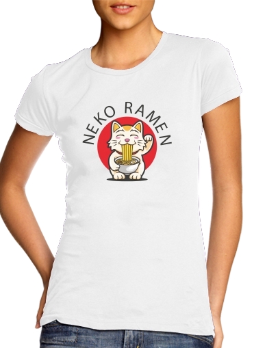  Neko Ramen Cat para Camiseta Mujer