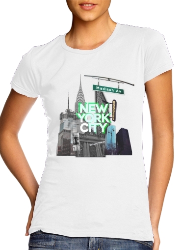  New York City II [green] para Camiseta Mujer