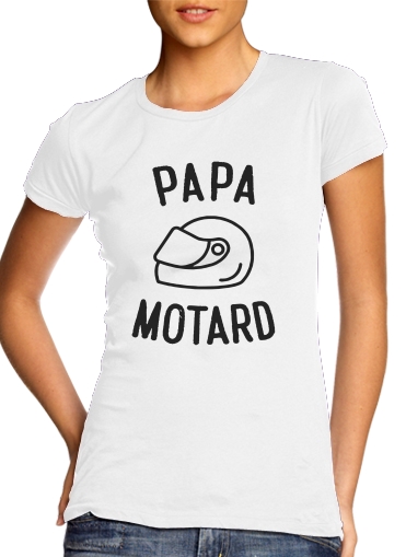 purpura- Papa Motard Moto Passion para Camiseta Mujer