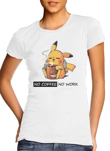  Pikachu Coffee Addict para Camiseta Mujer