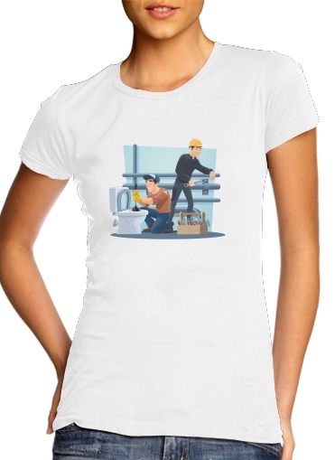  Plumbers with work tools para Camiseta Mujer