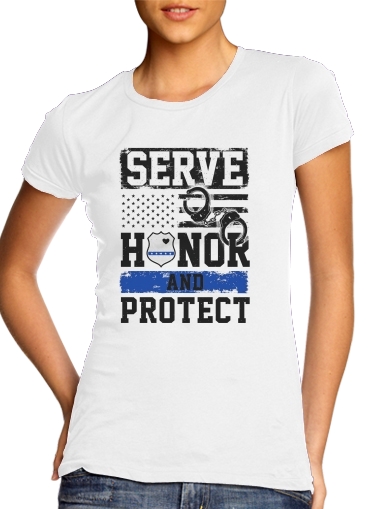  Police Serve Honor Protect para Camiseta Mujer
