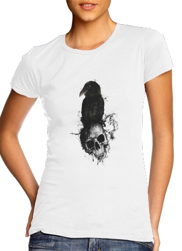 Raven and Skull para Camiseta Mujer