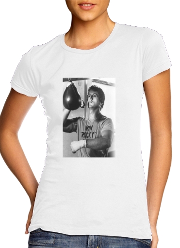  Rocky Balboa entrenamiento de pelota de punzonado para Camiseta Mujer
