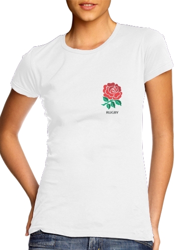  Rose Flower Rugby England para Camiseta Mujer
