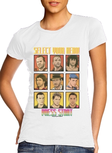  Select your Hero Retro 90s para Camiseta Mujer