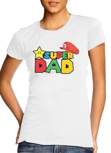  Super Dad Mario humour para Camiseta Mujer