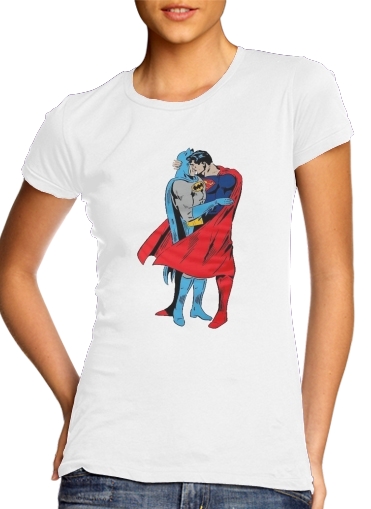  Superman And Batman Kissing For Equality para Camiseta Mujer