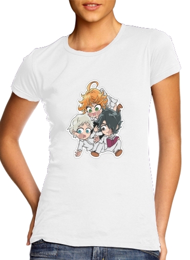  The Promised Neverland - Emma, Ray, Norman Chibi para Camiseta Mujer