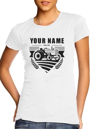  Tractor Farm Logo Custom para Camiseta Mujer