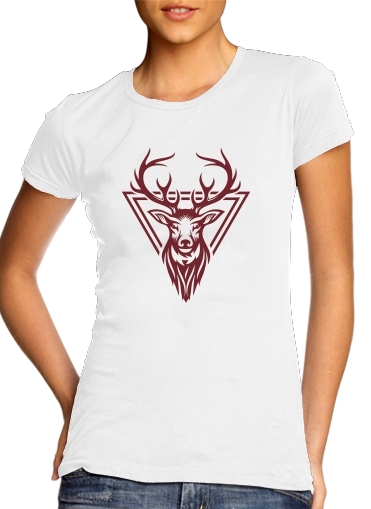  Vintage deer hunter logo para Camiseta Mujer