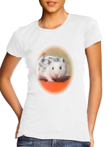  White Dalmatian Hamster with black spots  para Camiseta Mujer