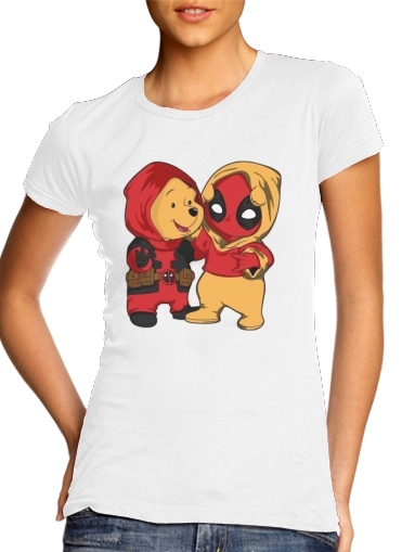  Winnnie the Pooh x Deadpool para Camiseta Mujer