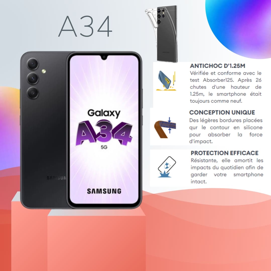 Silicona Samsung Galaxy A34 con imágenes