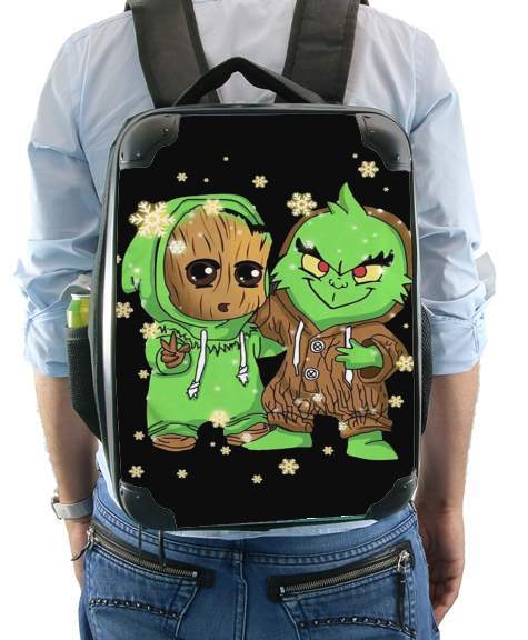  Baby Groot and Grinch Christmas para Mochila