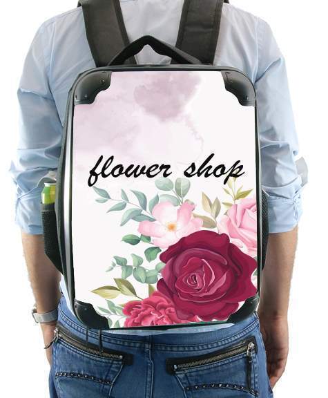  Flower Shop Logo para Mochila