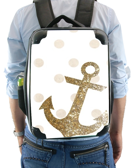  Glitter Anchor and dots in gold para Mochila
