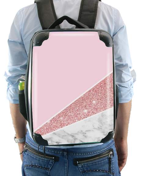  Initiale Marble and Glitter Pink para Mochila
