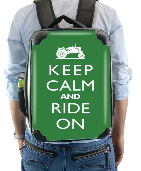  Keep Calm And ride on Tractor para Mochila
