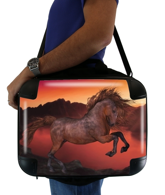  A Horse In The Sunset para bolso de la computadora