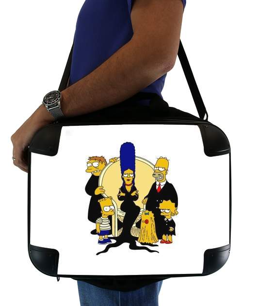  Adams Familly x Simpsons para bolso de la computadora