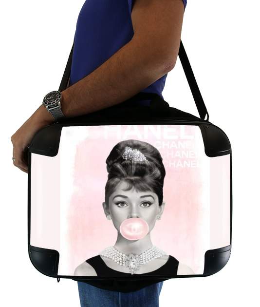  Audrey Hepburn bubblegum para bolso de la computadora