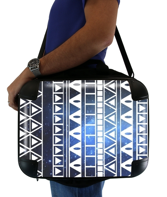  Azul Tribal Pattern azteca para bolso de la computadora