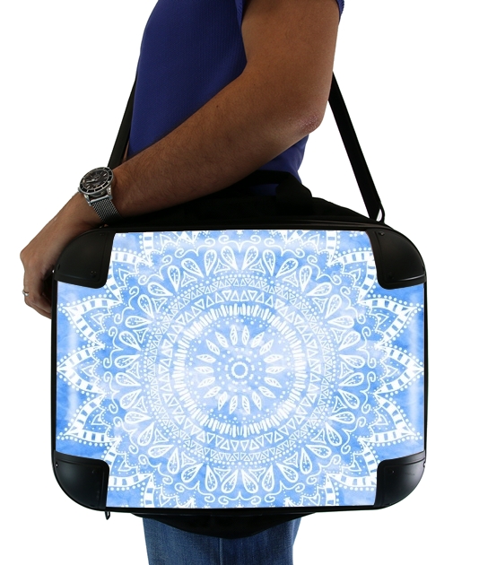  Bohemian Flower Mandala in Blue para bolso de la computadora