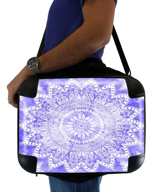  Bohemian Flower Mandala in purple para bolso de la computadora