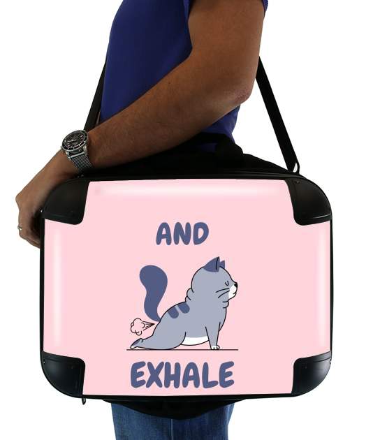  Cat Yoga Exhale para bolso de la computadora
