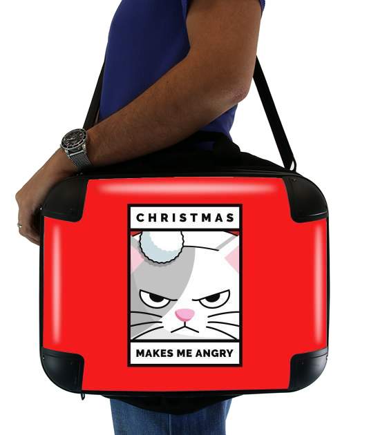  Christmas makes me Angry cat para bolso de la computadora