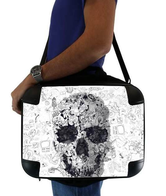  Doodle Skull para bolso de la computadora