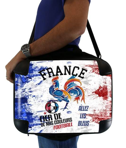  France Football Coq Sportif Fier de nos couleurs Allez les bleus para bolso de la computadora