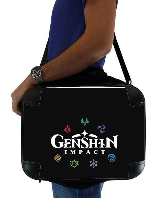  Genshin impact elements para bolso de la computadora