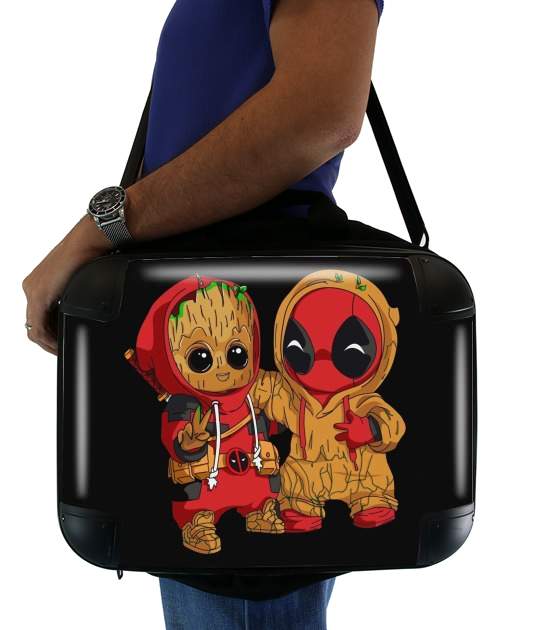  Groot x Deadpool para bolso de la computadora