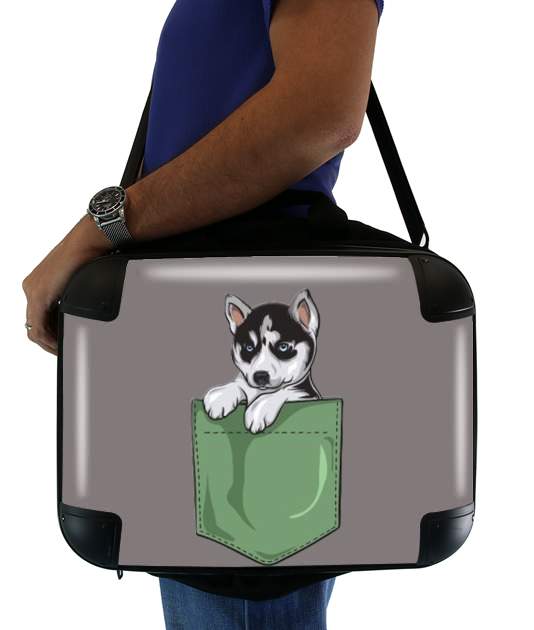  Husky Dog in the pocket para bolso de la computadora